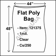 1 mil Flat Plastic Poly Bag 44" x 48" Clear cs/250