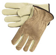 Driver's Glove, Select/Split Cowhide w/Keystone Thumb (M) tan 12/pr 