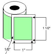 Thermal Transfer 1.5" x 1" Label 1" Core Roll w/Perf cs/5,240