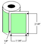 Thermal Transfer 2.25" x 1.25" Label 1" Core Roll w/Perf cs/4,540