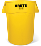 Round Brute® Container with Venting Channels 44-gal. Yellow 1/ea