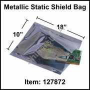 3 mil Metallic Static Shield Bag 10" x 18" Silver cs/100