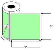 Thermal Transfer 3" x 3" Label 3" Core Roll w/Perf cs/11,400