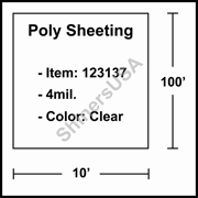 4 mil Poly Plastic Sheeting, Construction & Agricultural (C&A) Film 10' x 100' Clear 