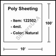 4 mil Poly Plastic Sheeting, Construction & Agricultural (C&A) Film 10' x 100' Natural 