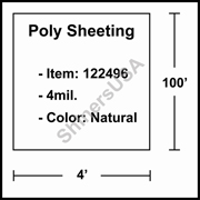 4 mil Poly Plastic Sheeting, Construction & Agricultural (C&A) Film 4' x 100' Natural 