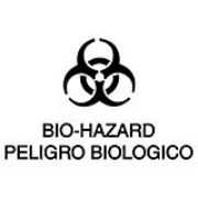 Biohazard Identification Decals for Waste Containers, Bi-Lingual 1/ea