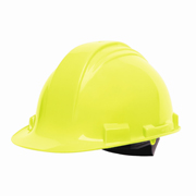 North® Peak® Hard Hat w/4-pt. Ratchet Suspension, Yellow 1/ea