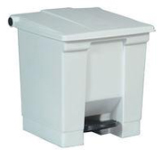 Fire-Safe Plastic Step-On Receptacle 8-gal. White 1/ea